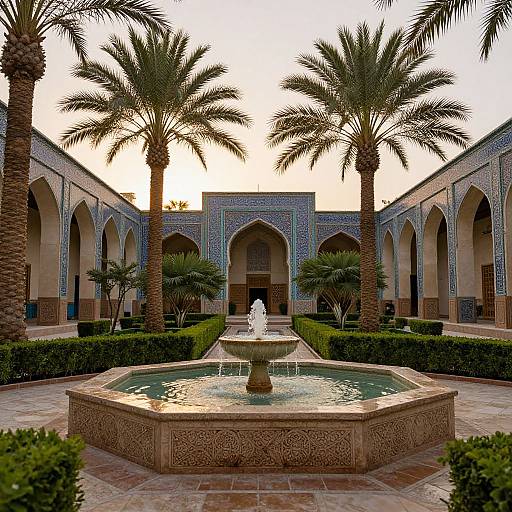 Elegant Islamic Garden at Dusk
