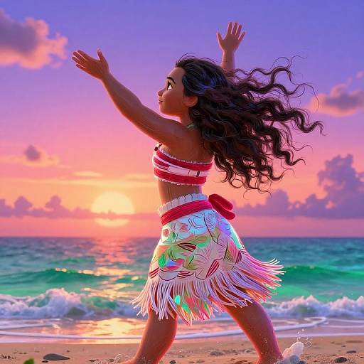Vibrant Moana Sunset Dance Scene