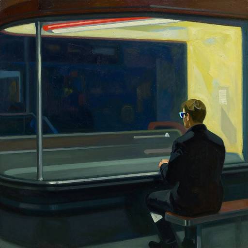 Futuristic Nighthawks: Neon Solitude