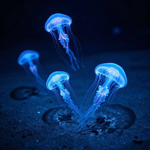 Ethereal Glowing Jellyfish Scene