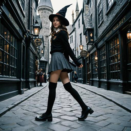 Young Witch Walking in Diagon Alley