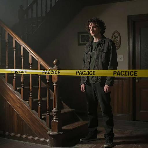 Mysterious Man in Dimly Lit Room