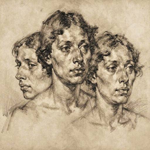 Charcoal Portrait Sketches on Toned Paper