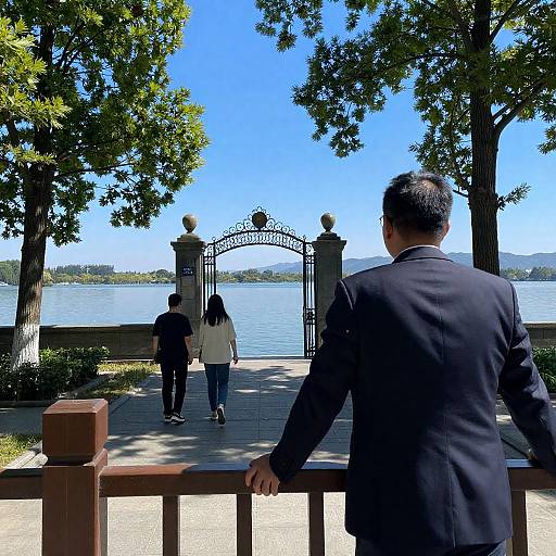Contemplative Man by the Lake
