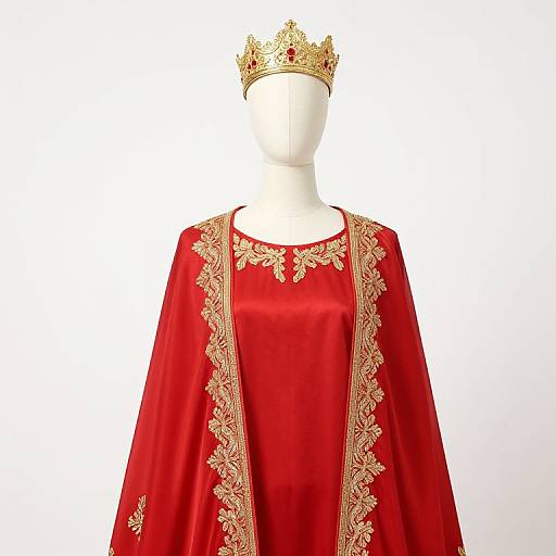 Mannequin in Red Embroidered Outfit