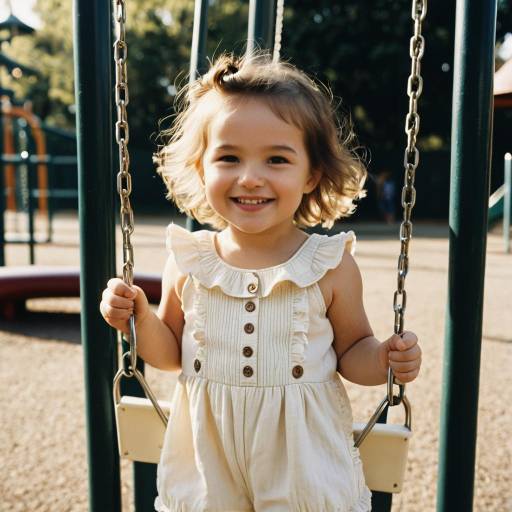 Smiling Toddler Girl on Swing