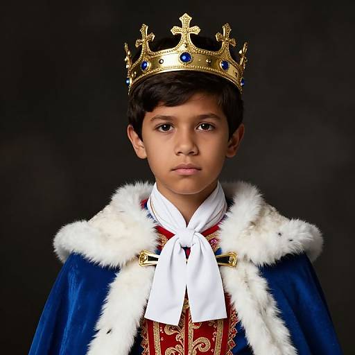 Regal Young Boy in Royal Attire