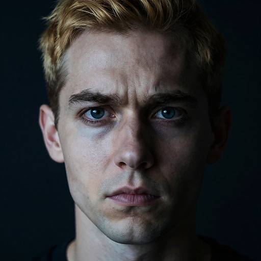 Striking Split-Face Portrait in Dual Lighting