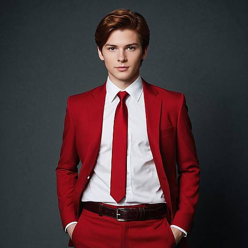 Hero in a Striking Red Suit