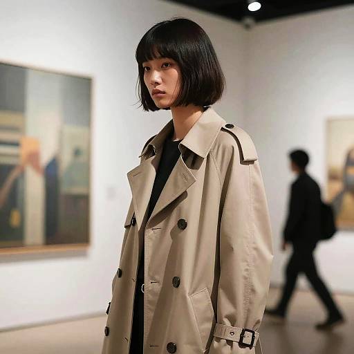 Stacked Bob on Non-Binary Fashion Model