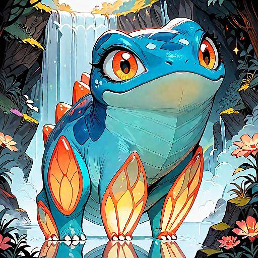 Glowing Glass Dragon Frog Fantasy Creature