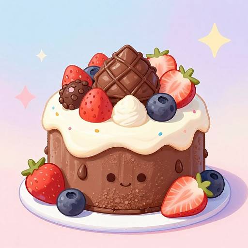 Cute Art Deco Chocolate Souffle Cake