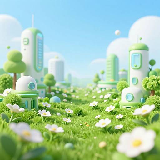 Futuristic Solarpunk Flower Macro