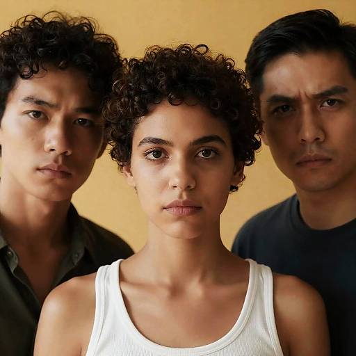 Intense Expressions of Three People