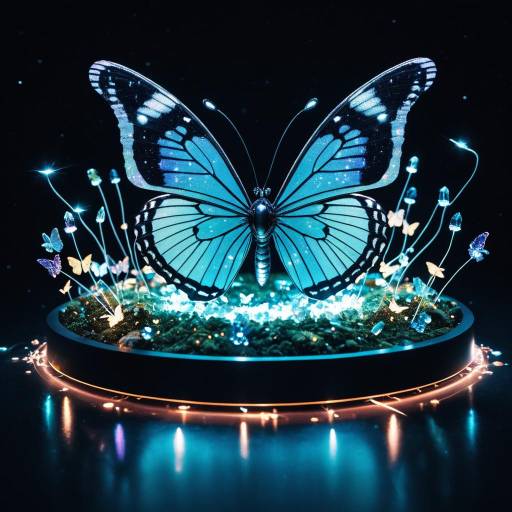 Surreal Android Butterfly on Floating Island Surreal Android Butterfly on Floating Island