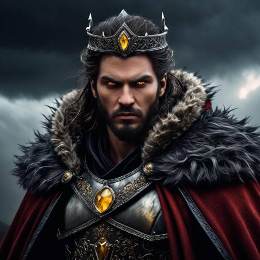 Dark Fantasy King with Golden Eyes