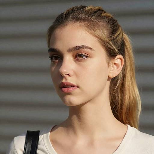 Sunlit Portrait of a Young Woman