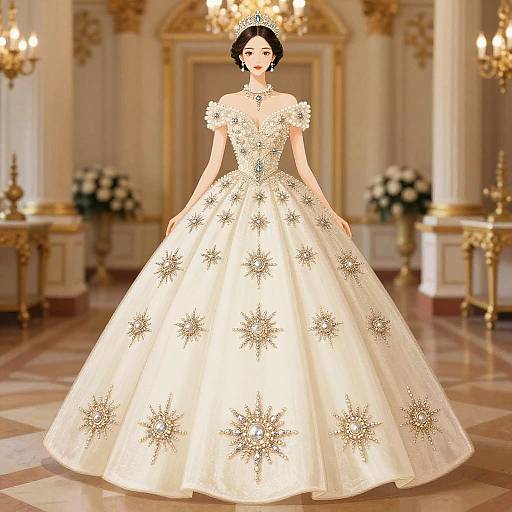 Empress in Star-Embroidered Gown