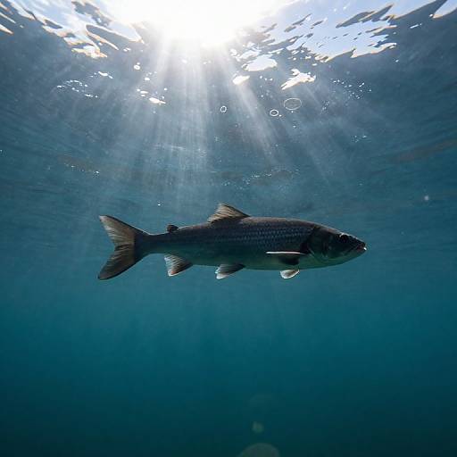 Graceful Fish Beneath Serene Sky