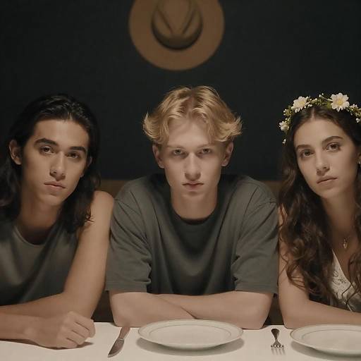 Three Diverse Faces at a Table