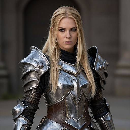 Woman in Elaborate Medieval Armor