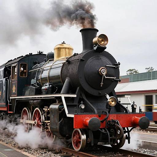 Vintage Steam Locomotive in Action