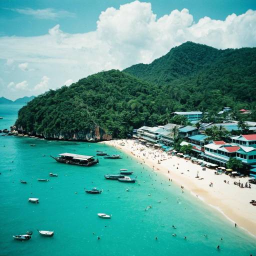 Aerial View of Phuket Beach and Turquoise Sea