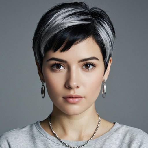 Woman with Short Gray Pixie Haircut