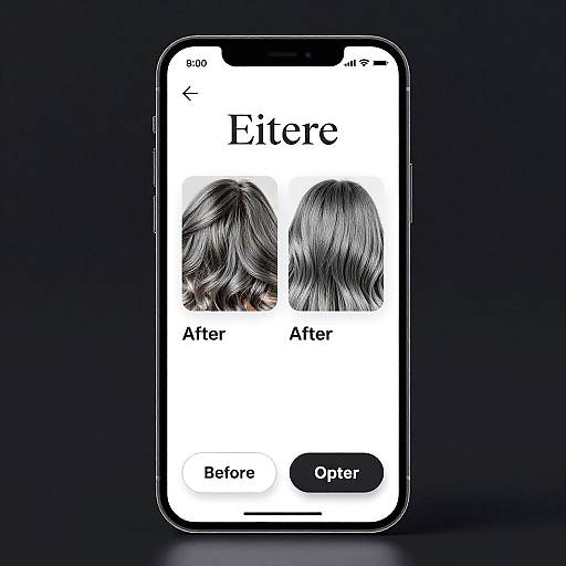 Futuristic Grey Hair App Mockup