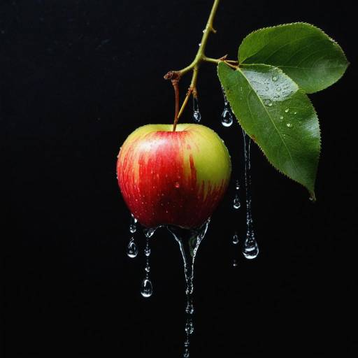 Still Life of Realistic Fruit on Black