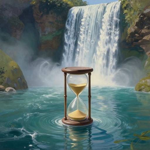 Ethereal Surrealist Seascape with Hourglass