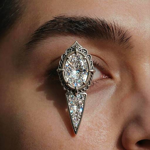 Vintage Diamond Monocle with Steampunk Style