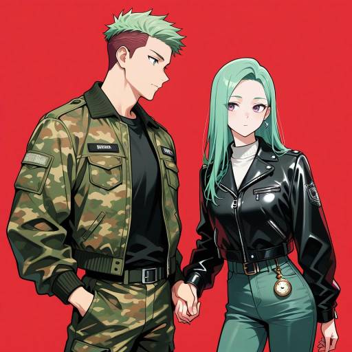 Edgy Couple in Trendy Camo Style Edgy Couple in Trendy Camo Style