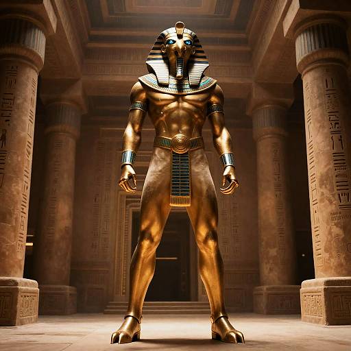 Egyptian Sci-Fi Hawk Warrior Statue