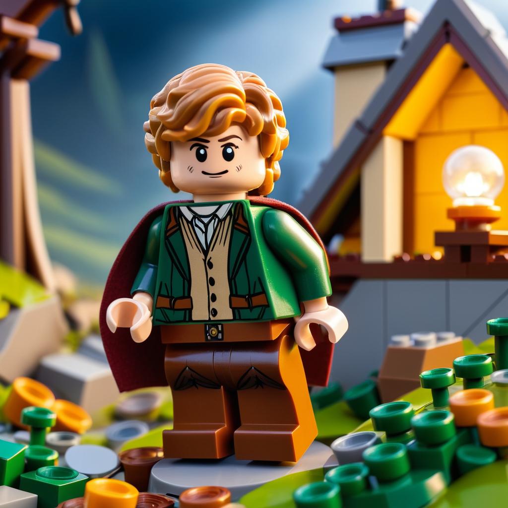 Lego Samwise Gamgee in Shire Scene