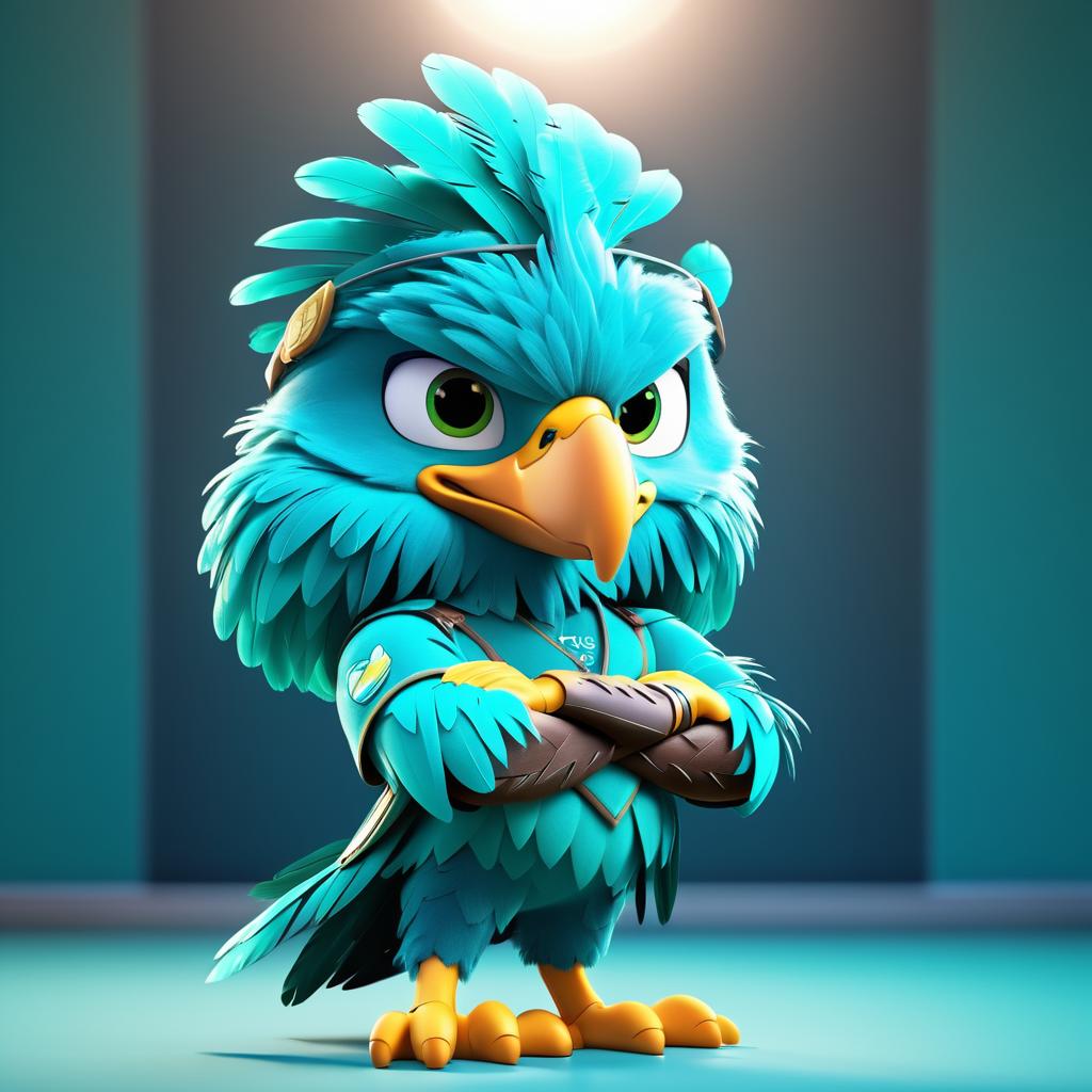 Teal Feathers: Disney Pixar Eagle Mascot