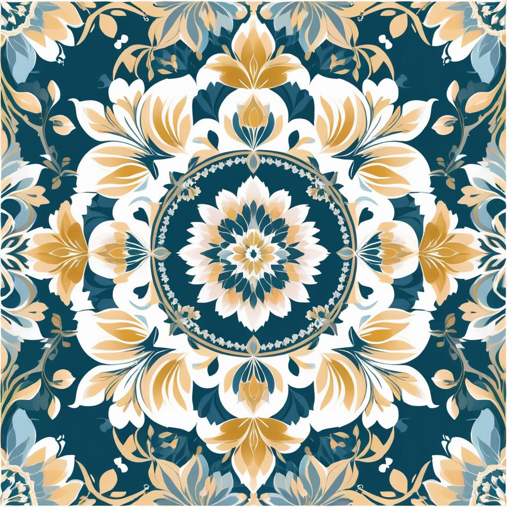 Elegant Floral Scarf Design Vector Pattern