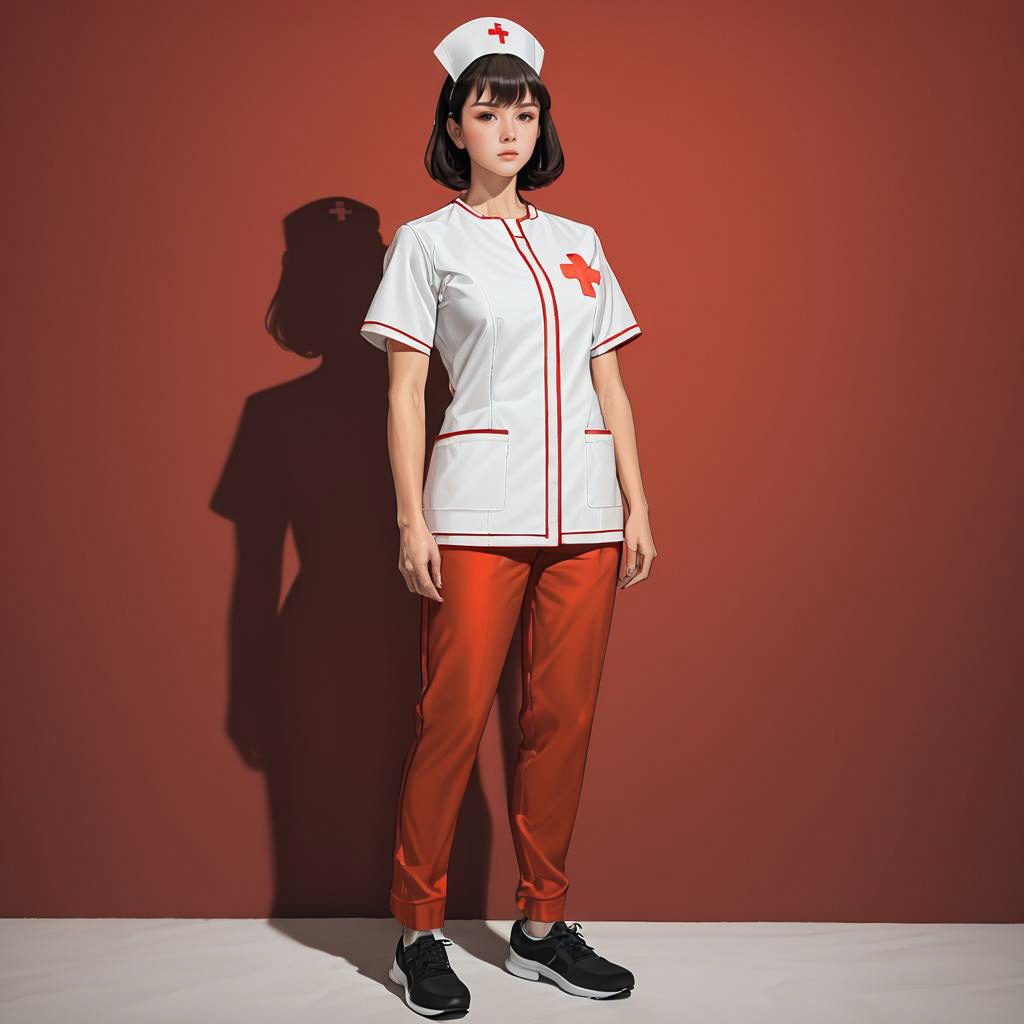 Realistic Nurse Attendant in Warm Studio