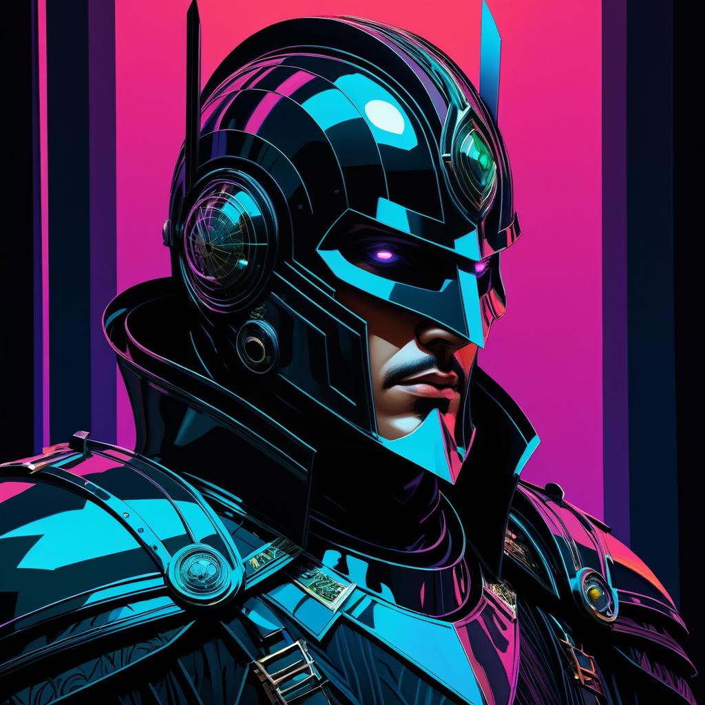 Brooding Echo Knight in Neo-Noir Style