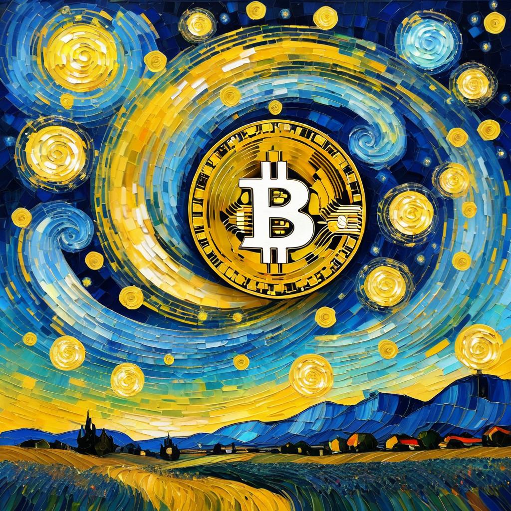 Van Gogh-Inspired Bitcoin Logo Artwork