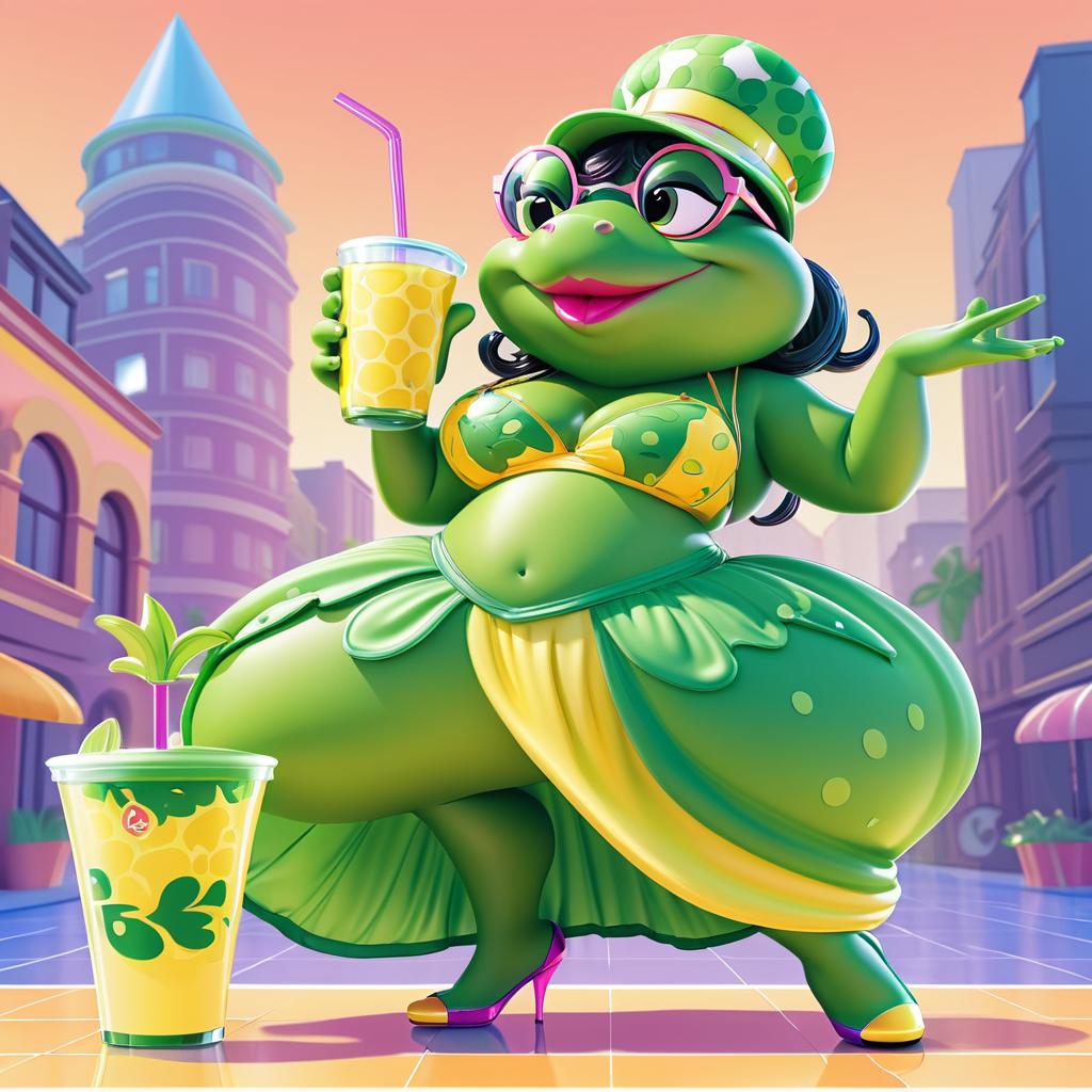 Hip-Hop Bubbles the Frog Character