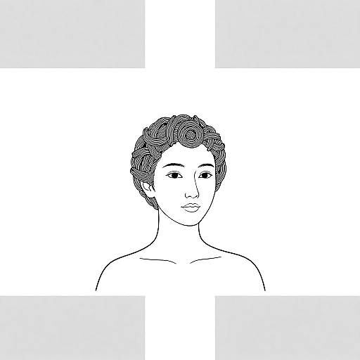 Minimalist Black-and-White Woman Portrait