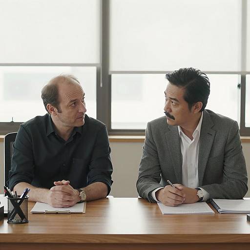 Focused Discussion in a Sunlit Office