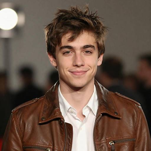 Warm Portrait of Young Man in Leather