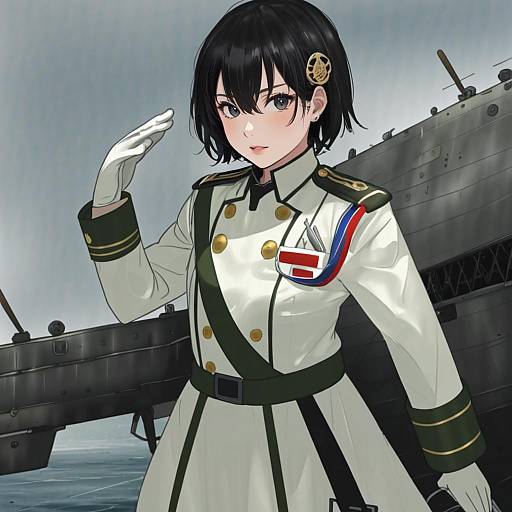 Illustration of Haguro kai ni (kancolle), kantai collection in the style of Betabeet