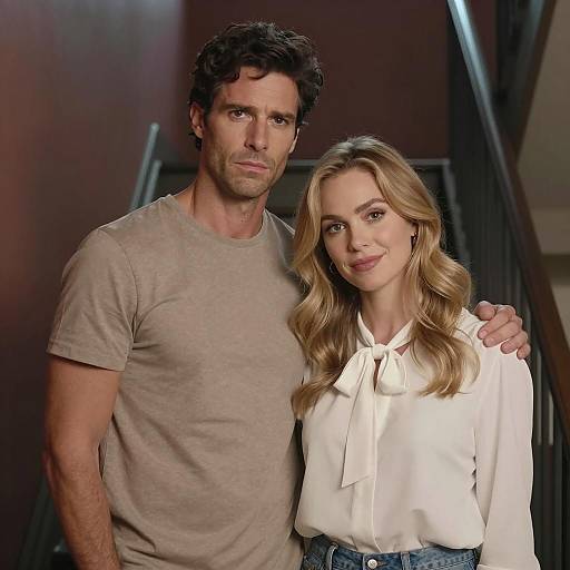 Couple Standing on Staircase