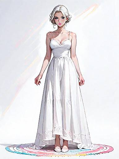 Realistic Comic-Style Woman in Sundress