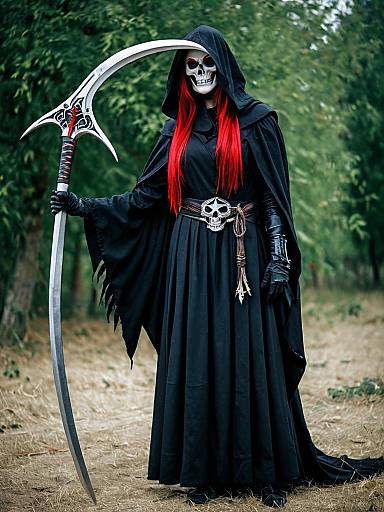 Cosplay photo of grim reaper. Costume clothes