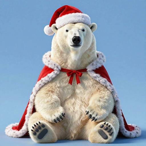 Alpha Polar Bear in Santa Attire