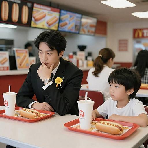 Diners Enjoying Fast Food Together